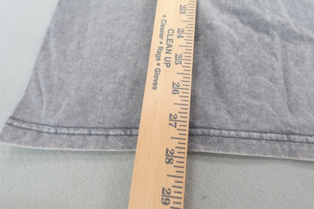 Gray acid washed men women crew neck tee shirt 100% cotton size M