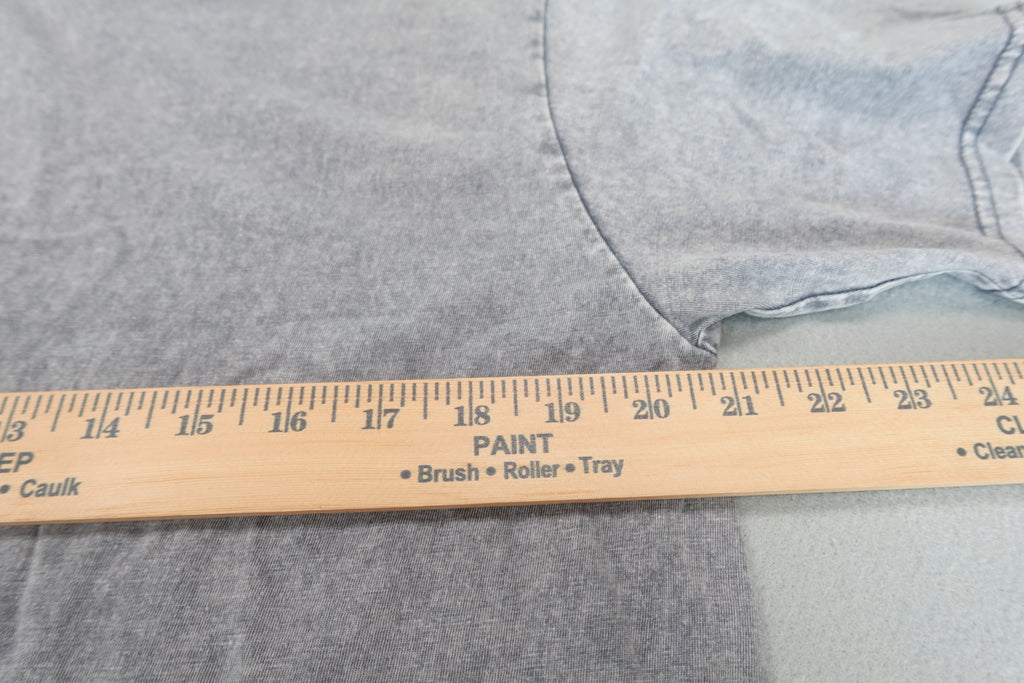 Gray acid washed men women crew neck tee shirt 100% cotton size M