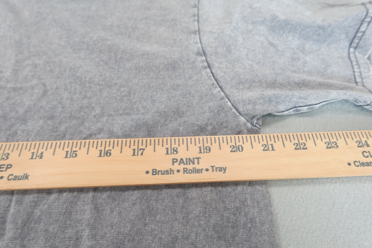 Gray acid washed men women crew neck tee shirt 100% cotton size M