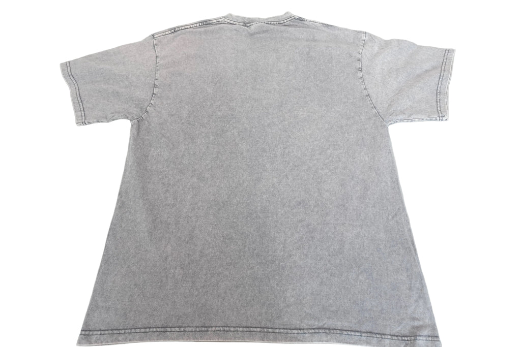 Gray acid washed men women crew neck tee shirt 100% cotton size M