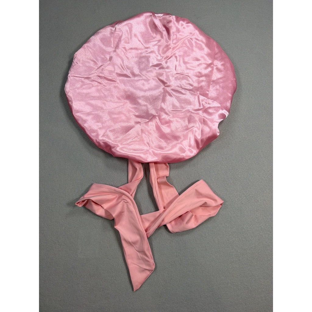 Satin Hair Bonnet with Tie Straps - Adjustable for Curly & Textured Hair
