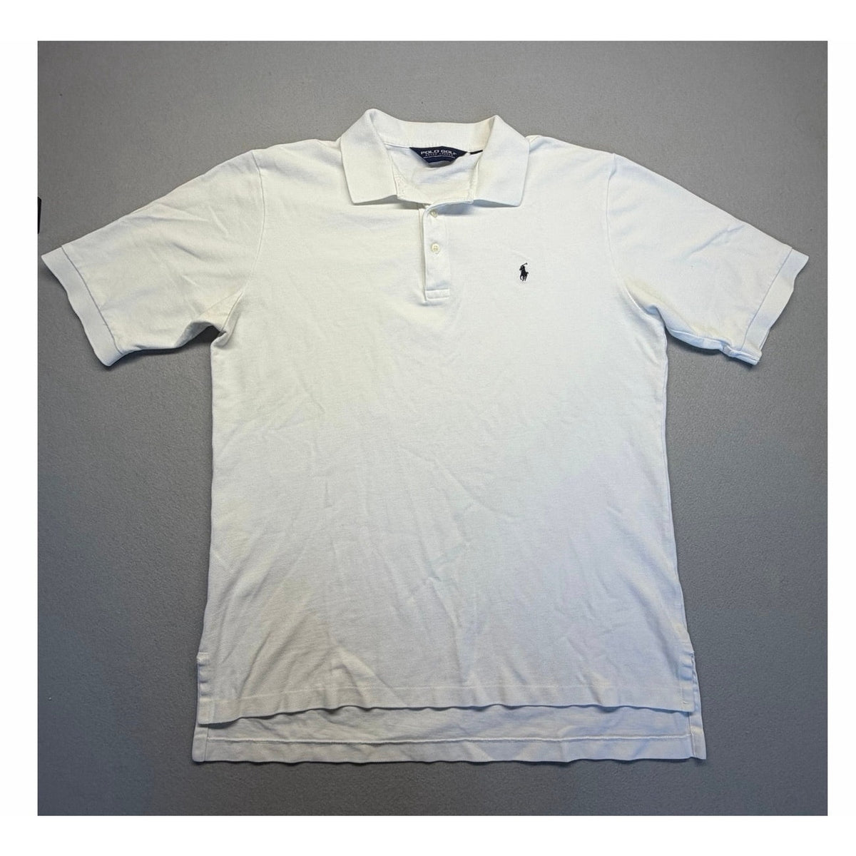 Polo Golf Ralph Lauren White 100% Cotton L White Polo Shirt Navy Logo