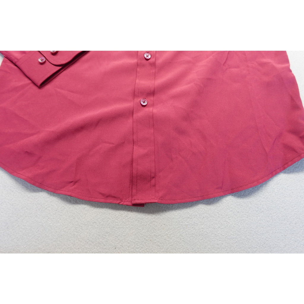 Men's Burgundy Wine Color Red Long Sleeve Dress Shirt Button down Size Small