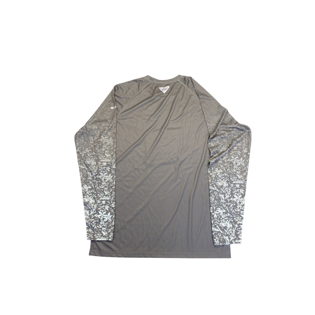 NWT Columbia PFG Super Terminal Tackle Fresh Fade LS Fishing Shirt Mens M Camo Grey