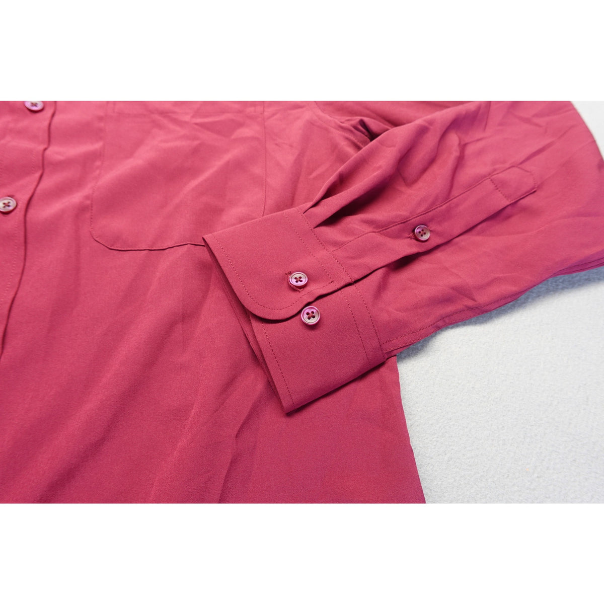 Men's Burgundy Wine Color Red Long Sleeve Dress Shirt Button down Size Small