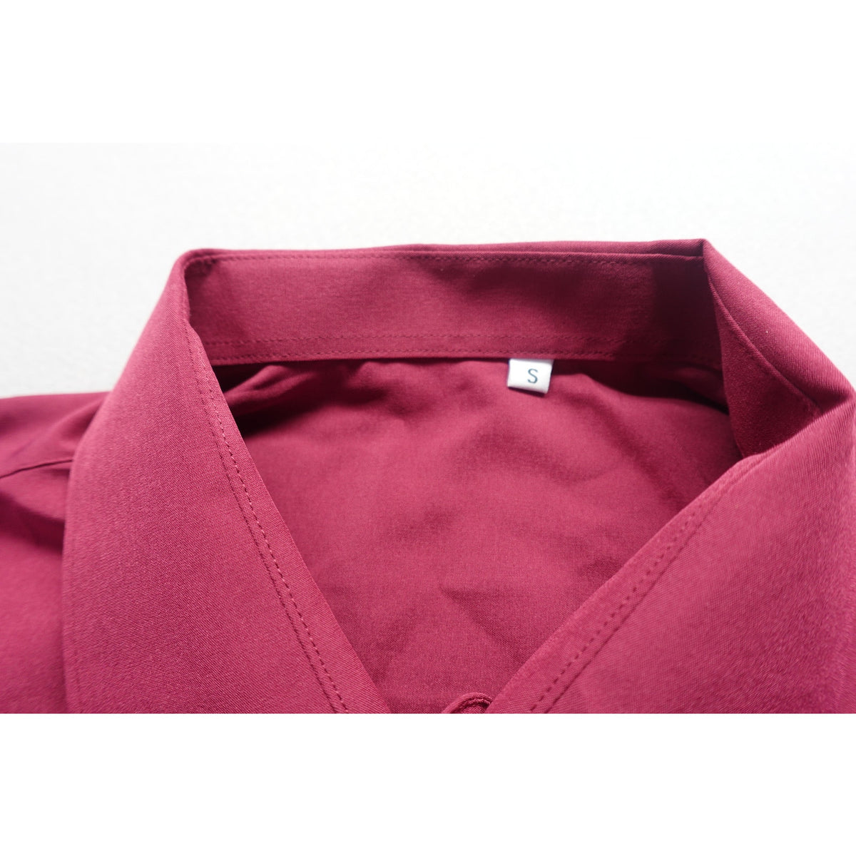 Men's Burgundy Wine Color Red Long Sleeve Dress Shirt Button down Size Small