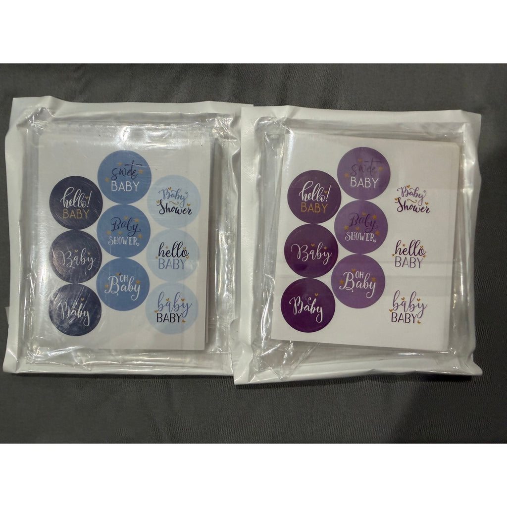 Nextpal 360 Ct Baby Shower Stickers 2 Pk Blue & Purple Party Labels