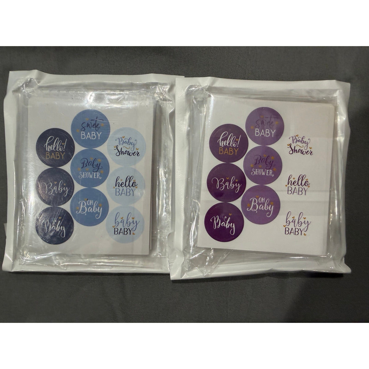 Nextpal 360 Ct Baby Shower Stickers 2 Pk Blue & Purple Party Labels