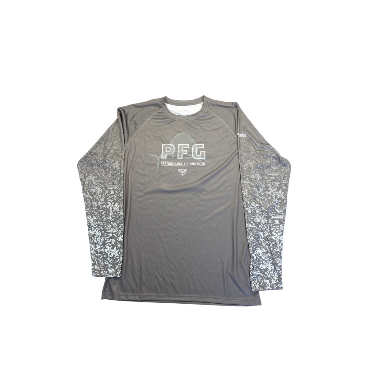 NWT Columbia PFG Super Terminal Tackle Fresh Fade LS Fishing Shirt Mens M Camo Grey